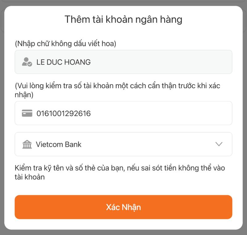 Hướng Dẫn Rút Tiền 28bet Chi Tiết, Nhanh Gọn Về Ngay 1 Phút 4 Bước 3: Liên kết tài khoản ngân hàng nhận tiền